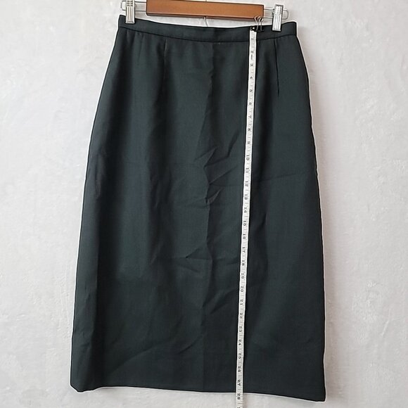 VTG Adele Simpson Ribbed Black Pencil Skirt Size 10 Side Zip Lined 100% Cotton - Picture 12 of 15
